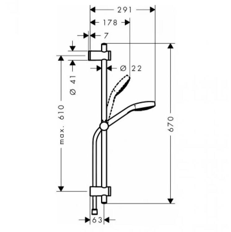 Гарнитур душевой Hansgrohe Myselect E Multi Ecosmart (26750400) - фото 2