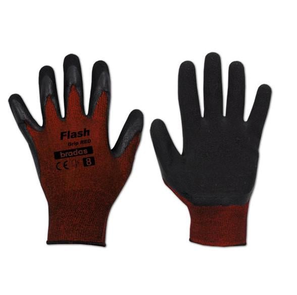 Перчатки защитные Bradas Flash Grip латекс р. 7 Red (28780)
