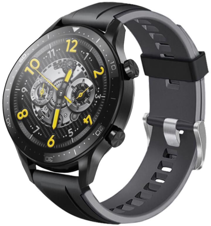 Ремешок Coholl для Realme Watch S Pro 22 мм Black Grey (22612-53)