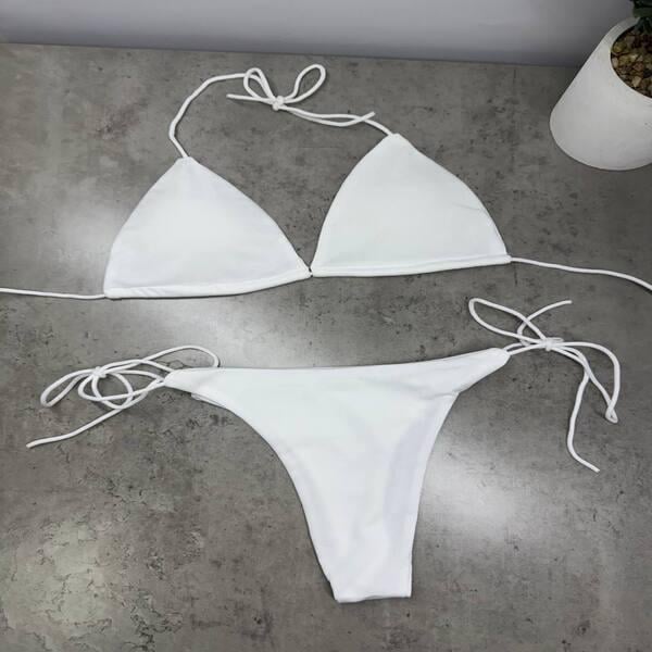 Купальник женский раздельный на завязках OS Белый (00148) - фото 2 Купальник женский раздельный на завязках OS Белый (00148) - фото 2