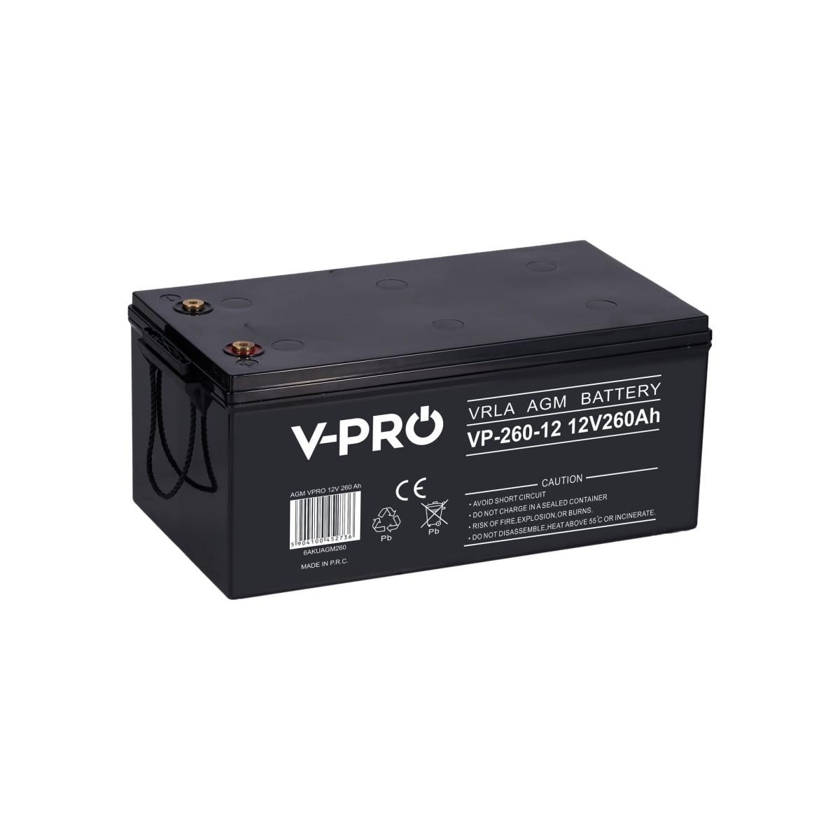 Акумулятор для ДБЖ/інвертора Volt Polska AGM VPRO 12V 260 Ah (6AKUAGM260) Акумулятор для ДБЖ/інвертора Volt Polska AGM VPRO 12V 260 Ah (6AKUAGM260)
