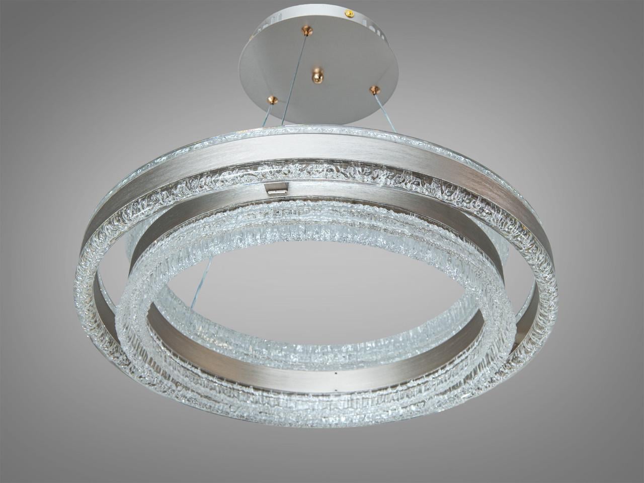 Люстра LED для вітальні 5162/400+500CG з двома кільцями 140 Вт 7700 Лм Шампань (3100521007)