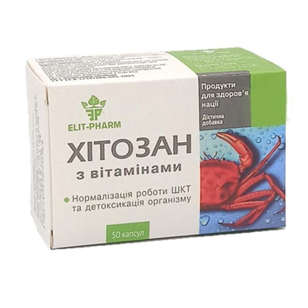 Хитозан Elit-Pharm Хитозан с витаминами 50 капс. (000025388)