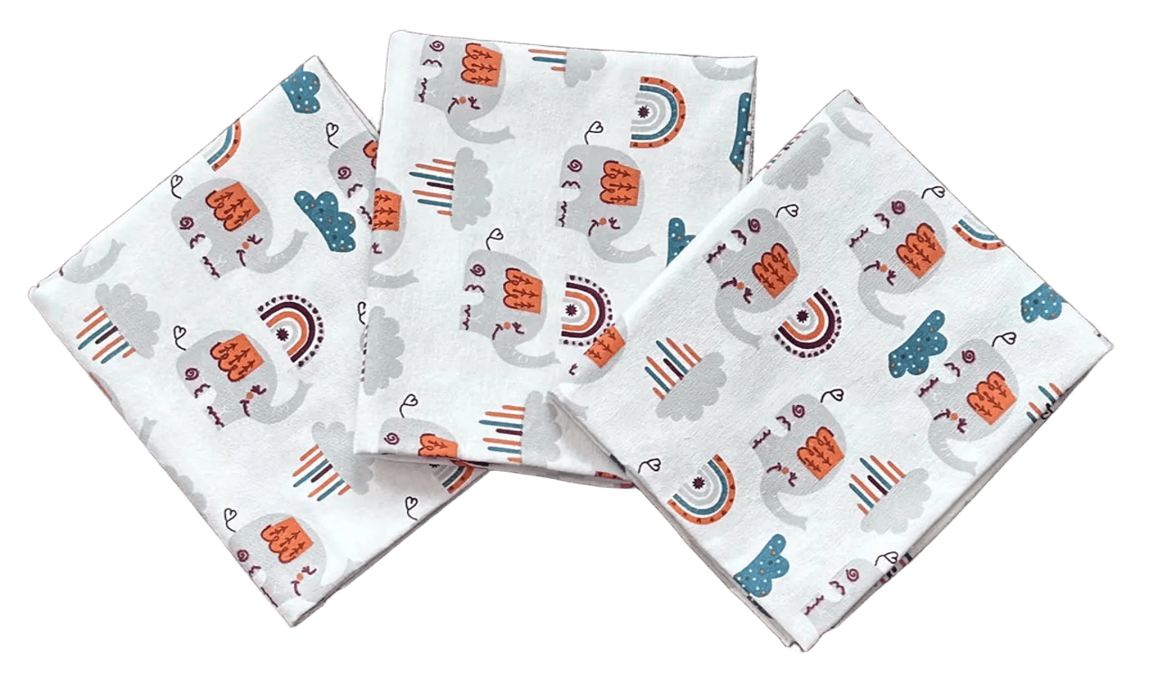 Пеленки детские BST 3 шт. 90х110 см Белый/Оранжевый (2505537097)