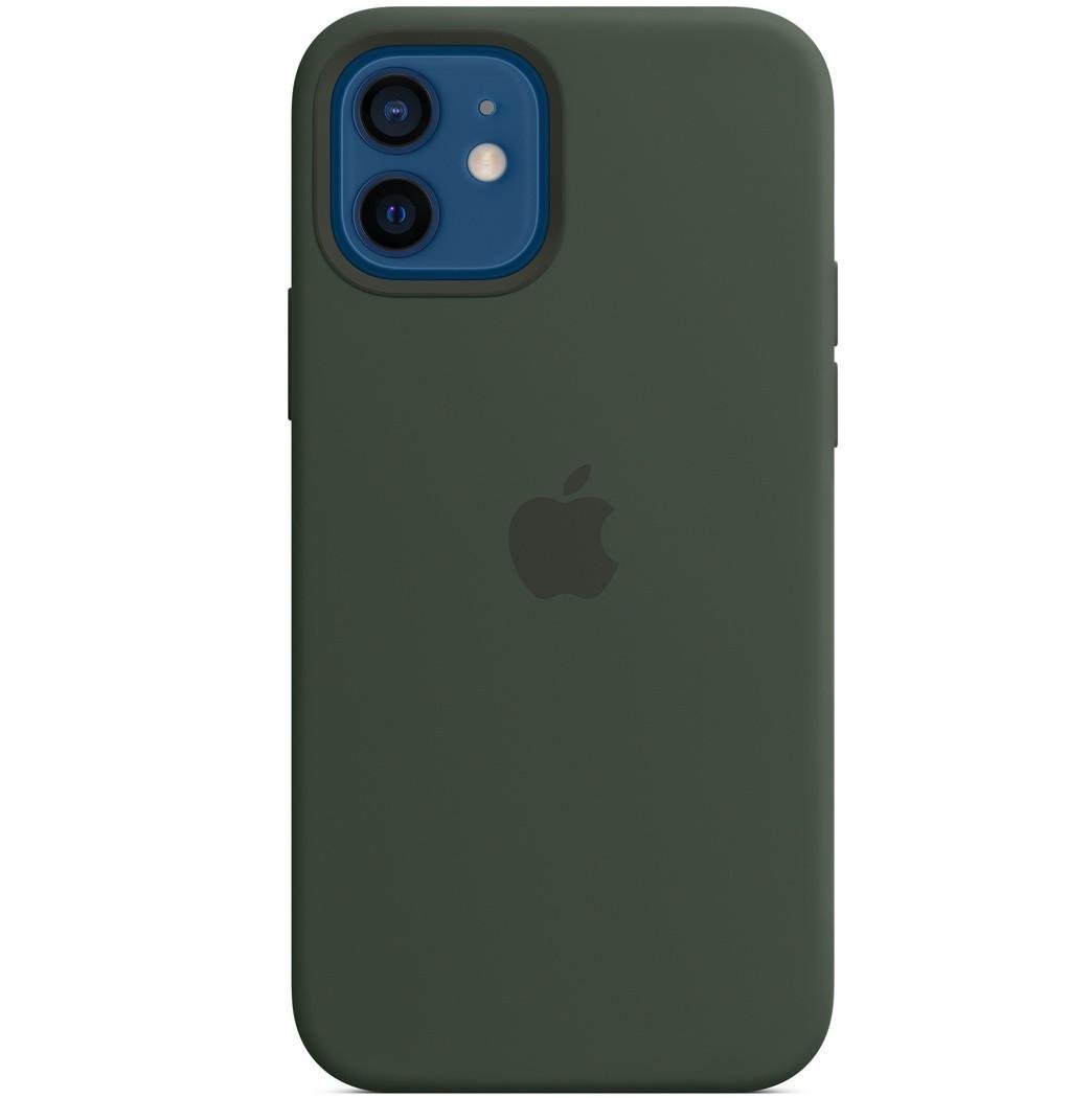 Силіконовий чохол-накладка Apple Silicone Case with MagSafe for iPhone 12/12 Pro, Cyprus Green (HC)