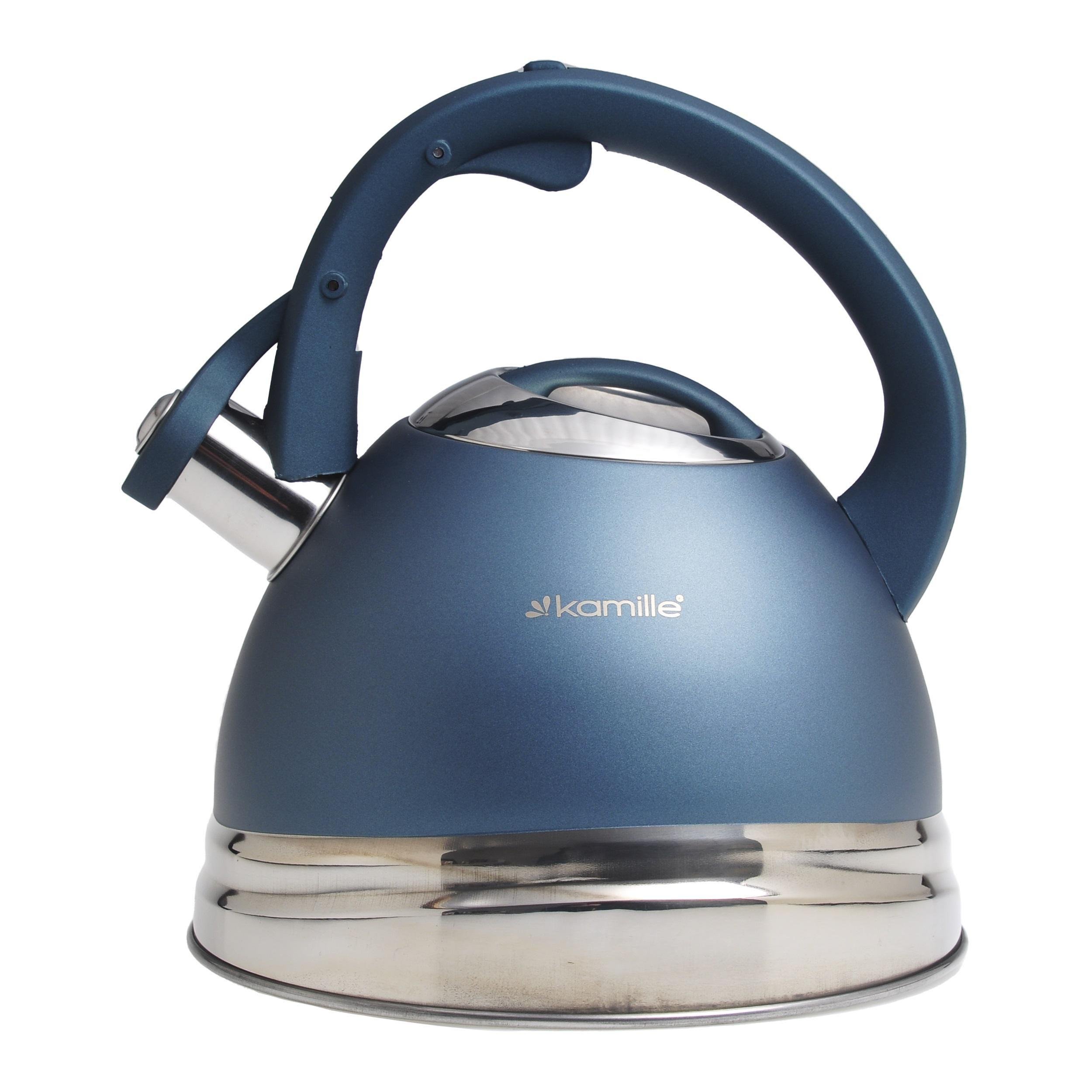 Чайник со свистком и ручкой с покрытием soft touch Kamille KM-0861 из нержавеющей стали 3 л Голубой (150-84-0861) Чайник со свистком и ручкой с покрытием soft touch Kamille KM-0861 из нержавеющей стали 3 л Голубой (150-84-0861)