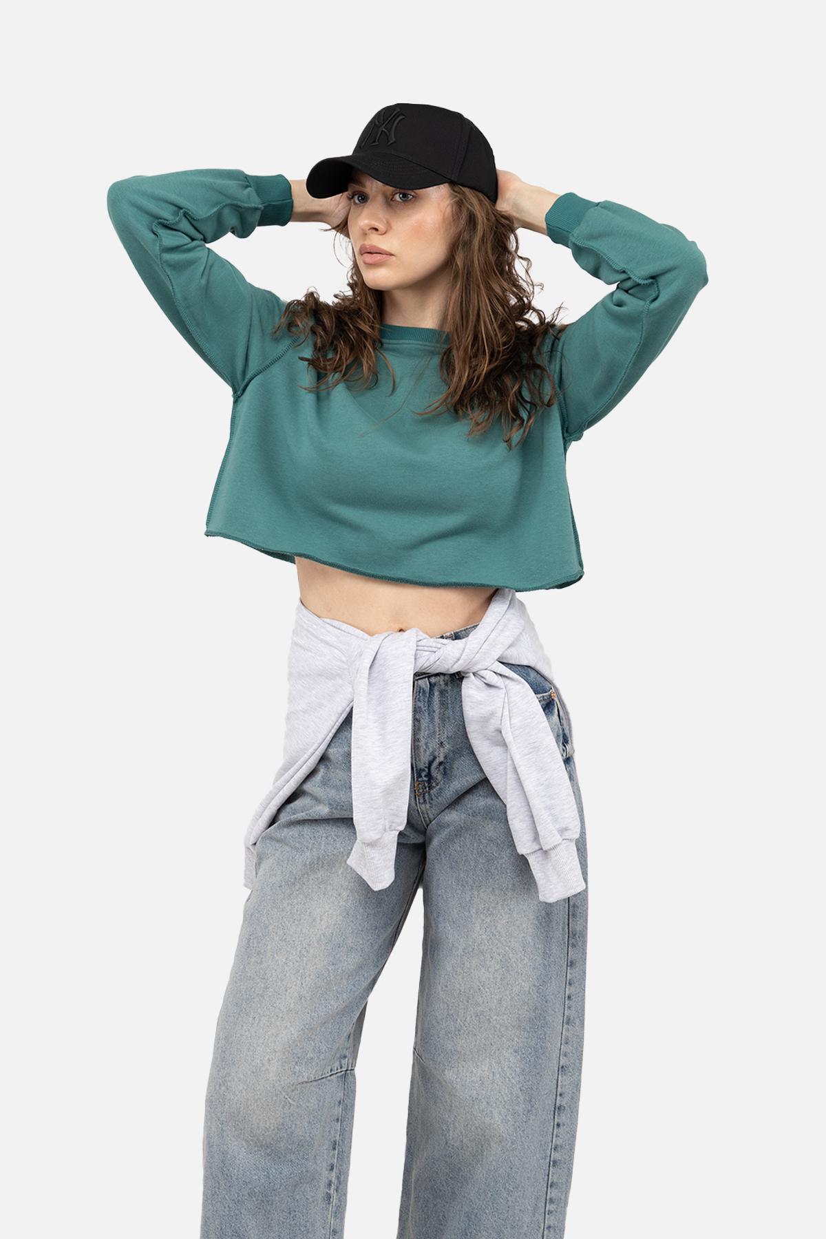 Світшот жіночий ЦБ-00244237 р. 46 Зелений (SKT000978287) - фото 2 Світшот жіночий ЦБ-00244237 р. 46 Зелений (SKT000978287) - фото 2