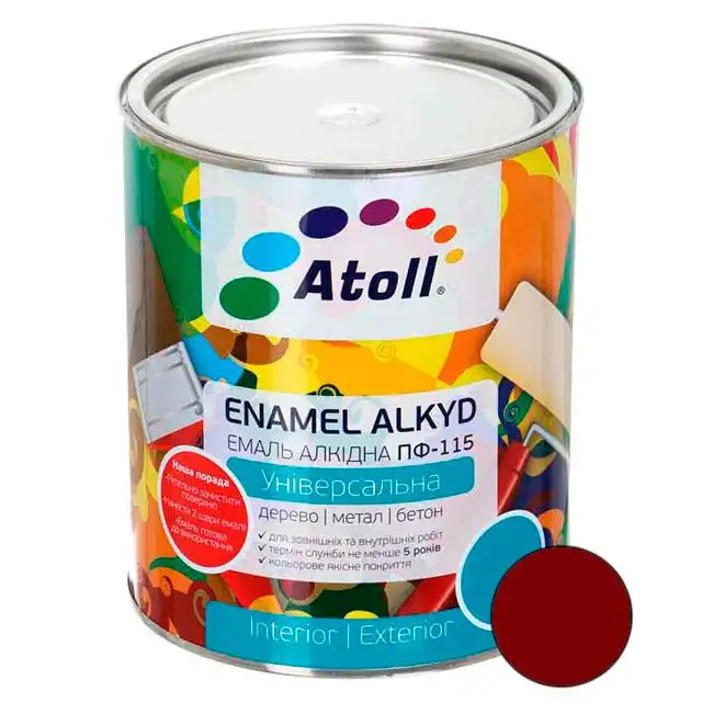 Эмаль алкидная Atoll ПФ-115 2,6 кг Вишневый (2573653362)