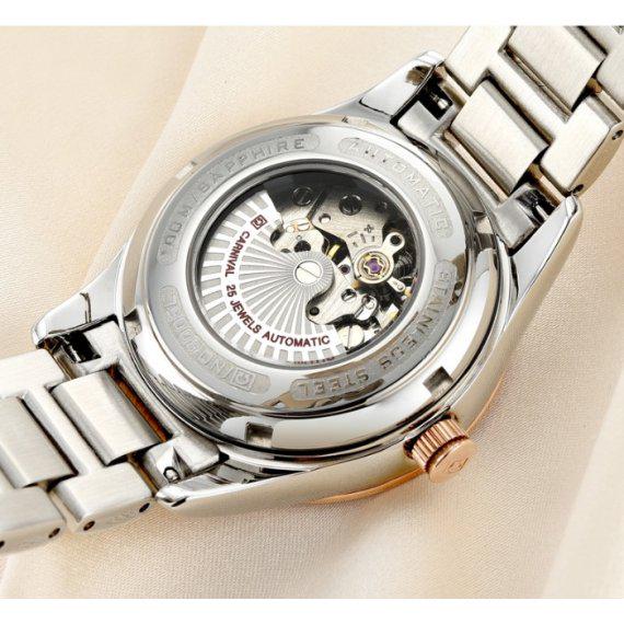 Часы наручные механические женские Carnival Lady Elite крепким с сапфировым стеклом и фирменной двухуровневой застежкой (107-96-8703) - фото 5 Часы наручные механические женские Carnival Lady Elite крепким с сапфировым стеклом и фирменной двухуровневой застежкой (107-96-8703) - фото 5