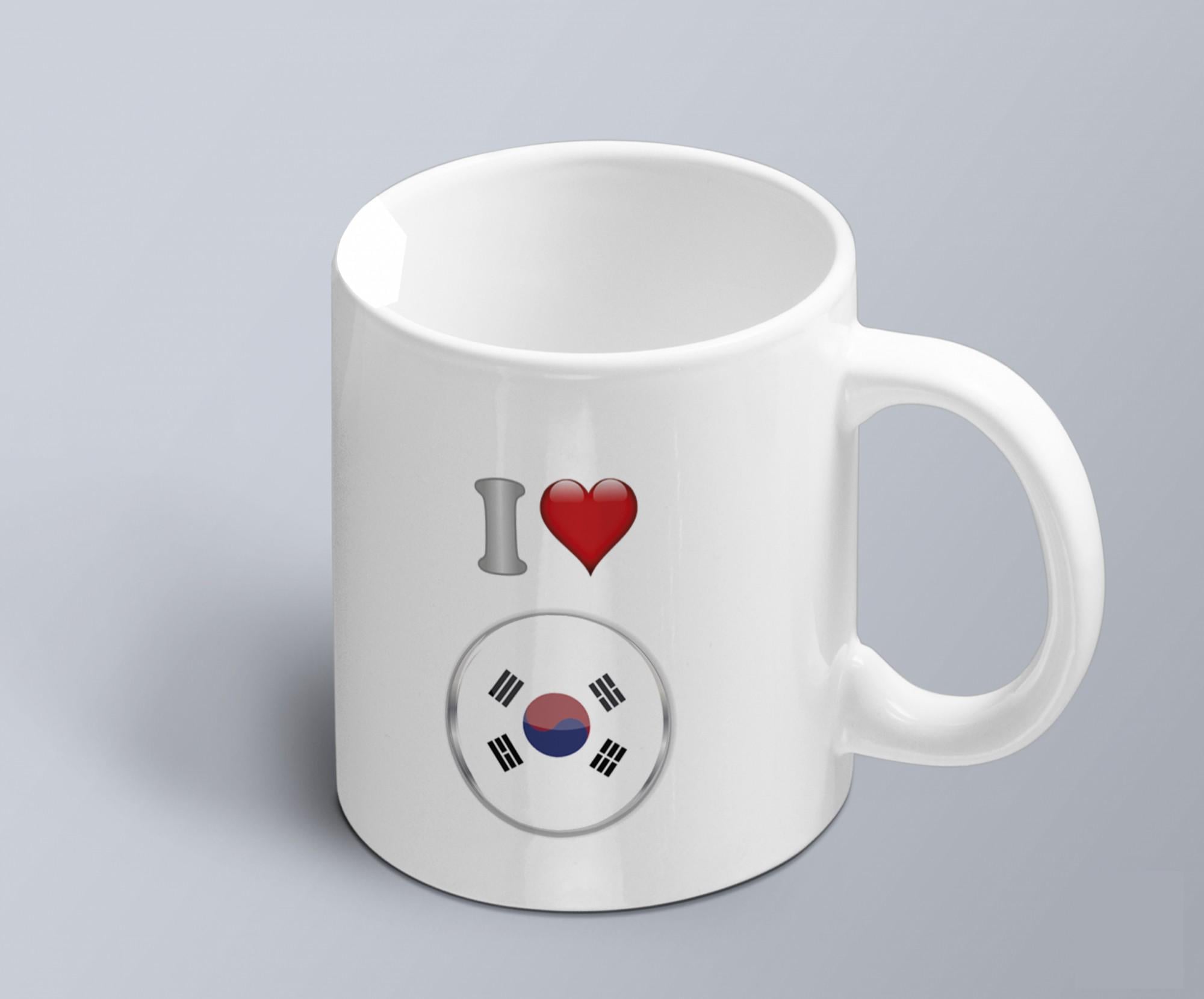Чашка с принтом я люблю Корею с изображением флага (02010109003) Чашка с принтом я люблю Корею с изображением флага (02010109003)