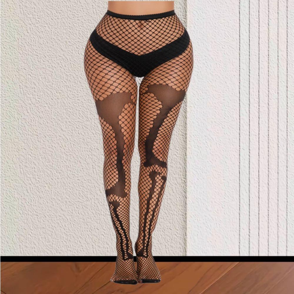 Колготки в сетку скелет One size Черный (К6117) - фото 4