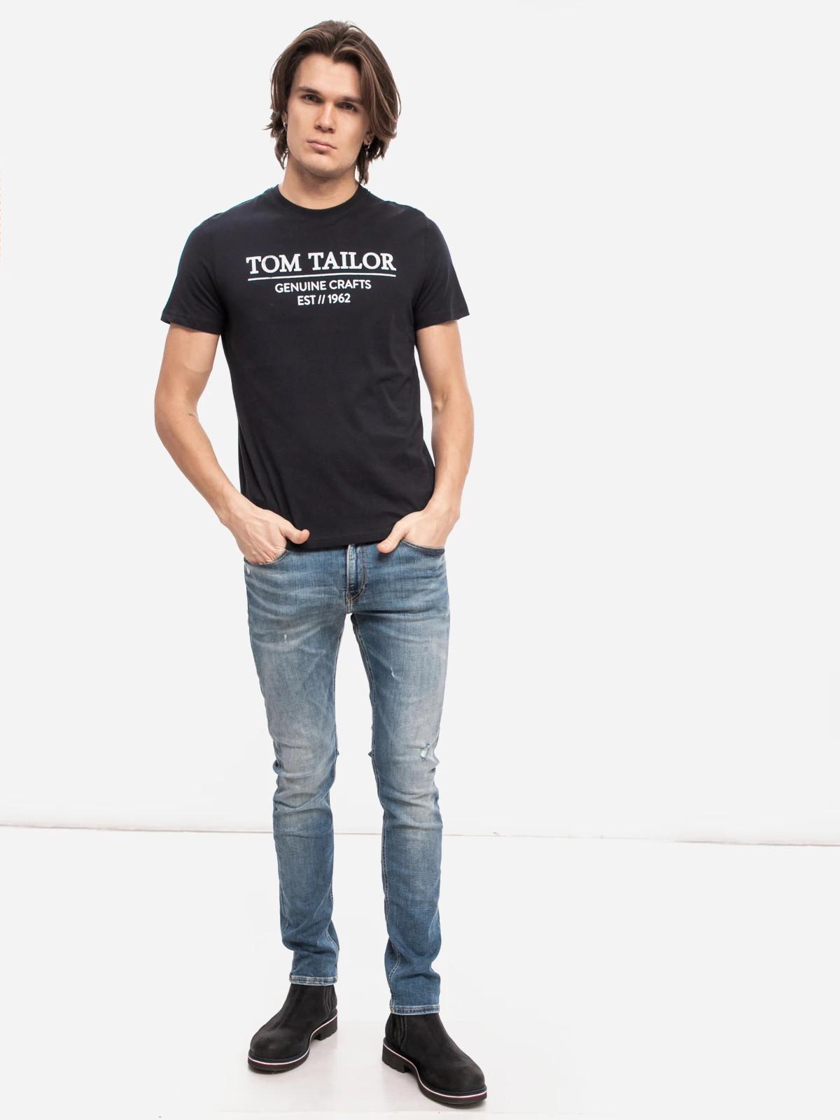 Футболка чоловіча Tom Tailor Темно-синій (1021229-10668) - фото 4 Футболка чоловіча Tom Tailor Темно-синій (1021229-10668) - фото 4