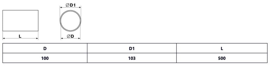 Канал вентиляционный пластиковый круглый Ventika 1005 d100 0,5 м ПВХ Белый - фото 3 Канал вентиляционный пластиковый круглый Ventika 1005 d100 0,5 м ПВХ Белый - фото 3