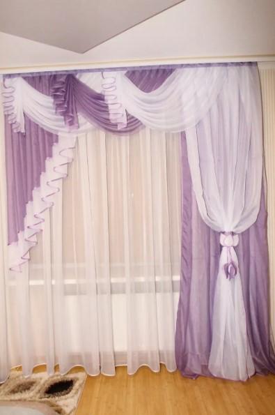 Ламбрекен на карниз Агния шифон 2,5 м Сиреневый (25663066)