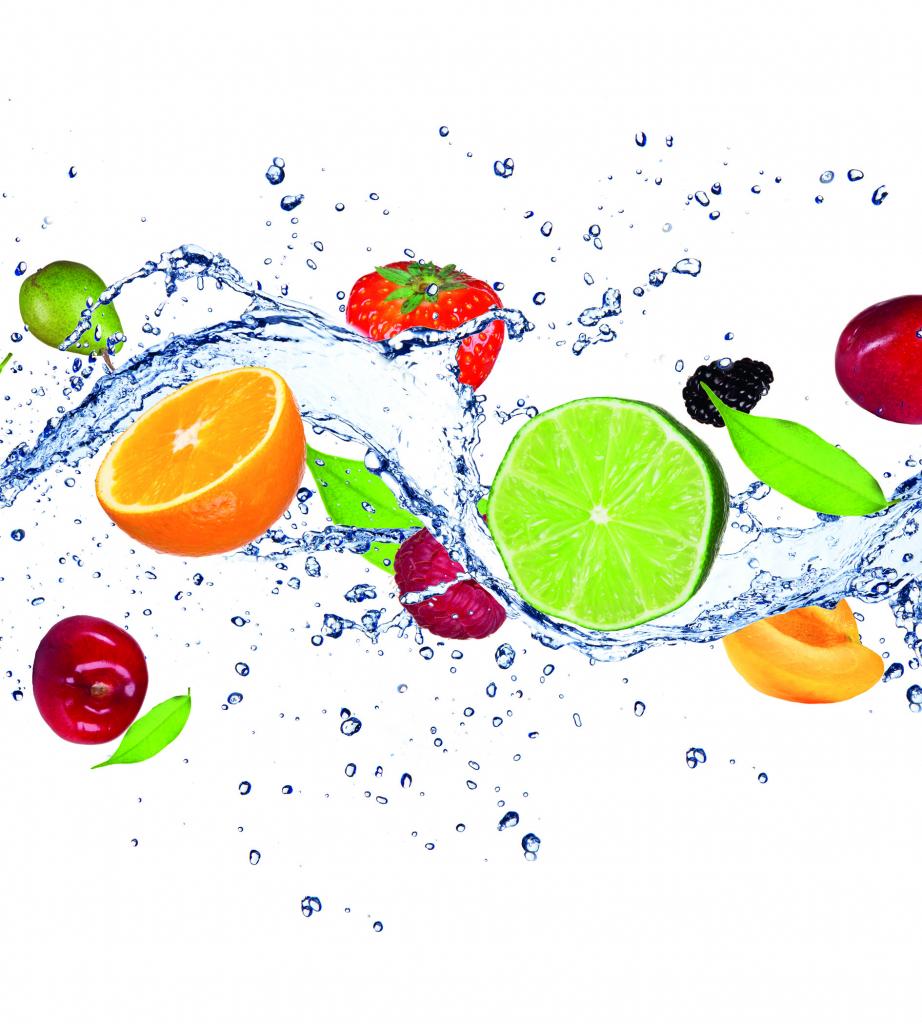 Фотообои флизелиновые 3D 225х250 см DIMEX Фрукты в воде (MS-3-0239)