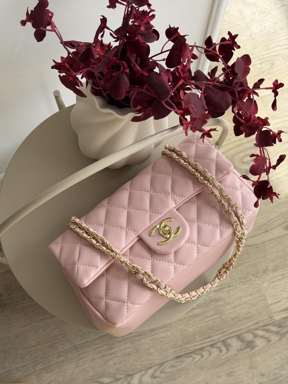Сумка жіноча Chanel classic S26 Zipper крос боді Рожевий (3135351174)