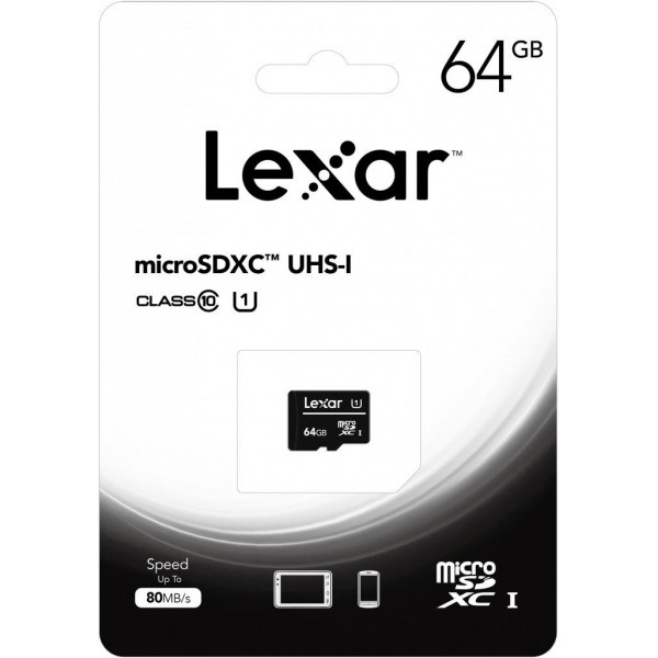 Карта памяти Lexar 64GB microSDHC class 10 UHS-I (LFSDM10-64GABC10) - фото 2