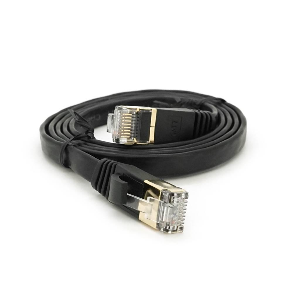 Патч-корд литий плоский WEEPDA UTP RJ45 Cat.7 1 м Cu Чорний