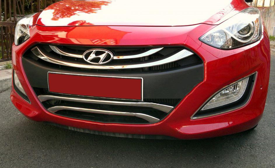 Накладки на нижнюю решетку тип 2 Carmos для Hyundai I-30 2012-2017 гг. нержавеющая сталь Хром