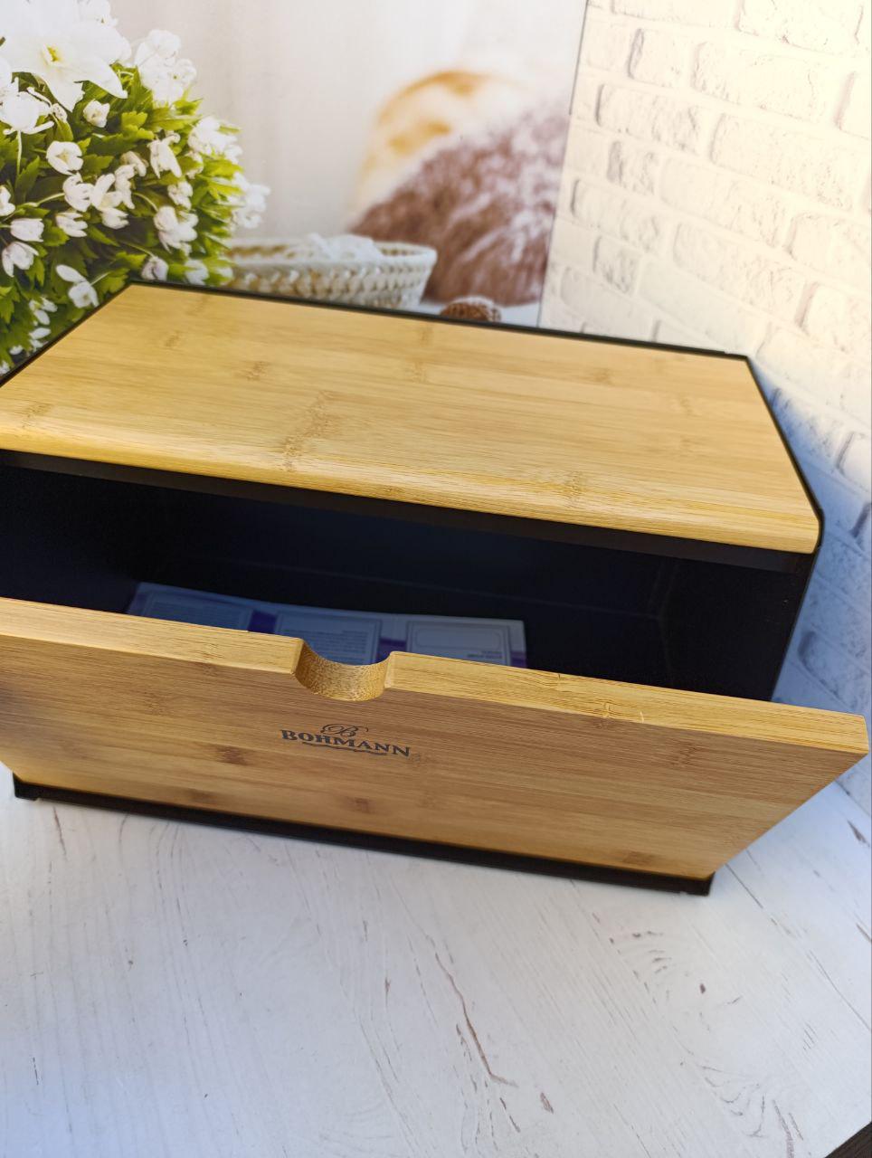 Хлебница Bohmann из дерева и нержавеющей стали 35,8х21,5х29 см (BH-02-547) - фото 5 Хлебница Bohmann из дерева и нержавеющей стали 35,8х21,5х29 см (BH-02-547) - фото 5