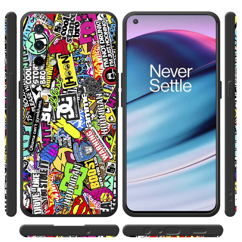 Чехол BoxFace OnePlus Nord CE 5G Multicolored Inscriptions Черный силикон (44513-up880-44510) - фото 2