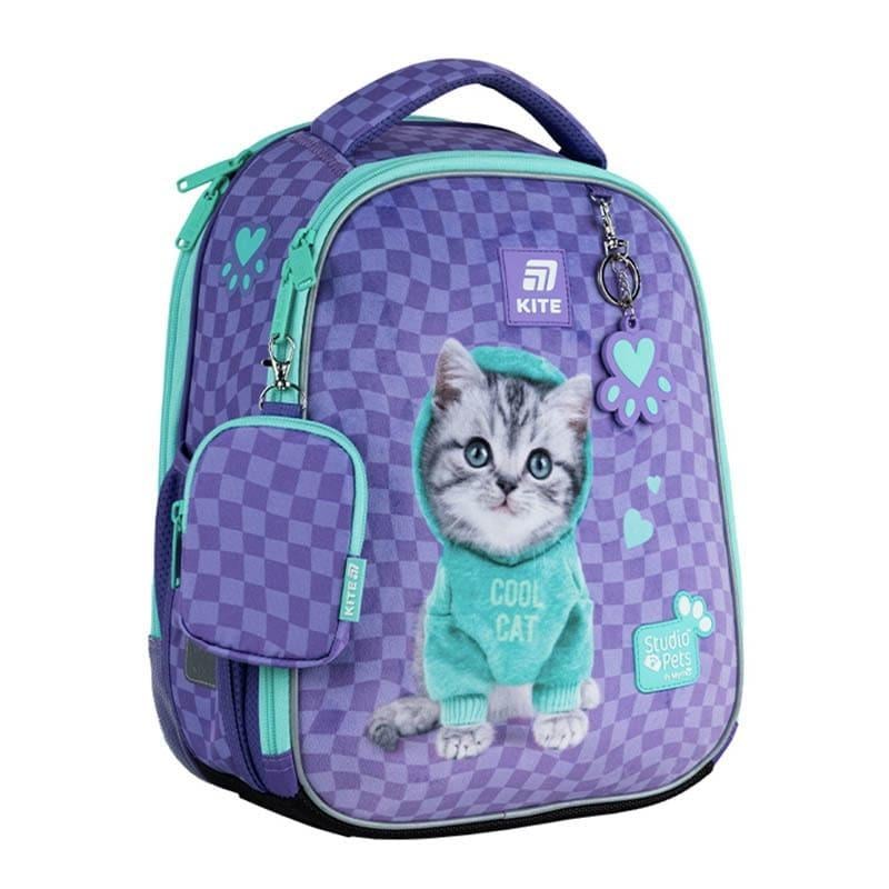 Школьный рюкзак каркасный KITE Education 555 Studio Pets 14 л Фиолетовый (SP25-555S-2)