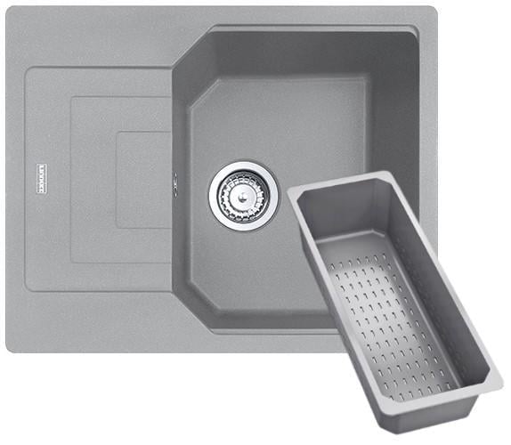 Мойка для кухни гранитная Franke Urban UBG 611-62 114.0701.808 врезная оборотная с пластиковым коландером Серый камень (5980853)