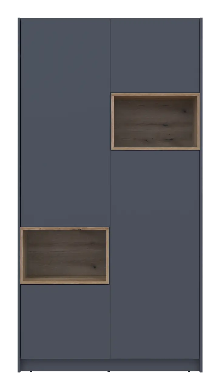 Шафа для одягу з нішею Doros Дейл 2 ДСП 115,2х52х220 см Графітовий/Дуб Евок (80737722) - фото 1 Шафа для одягу з нішею Doros Дейл 2 ДСП 115,2х52х220 см Графітовий/Дуб Евок (80737722) - фото 1