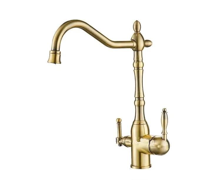 Смеситель для кухни Lamber с подключением фильтрованной воды Gold (2033 GG)