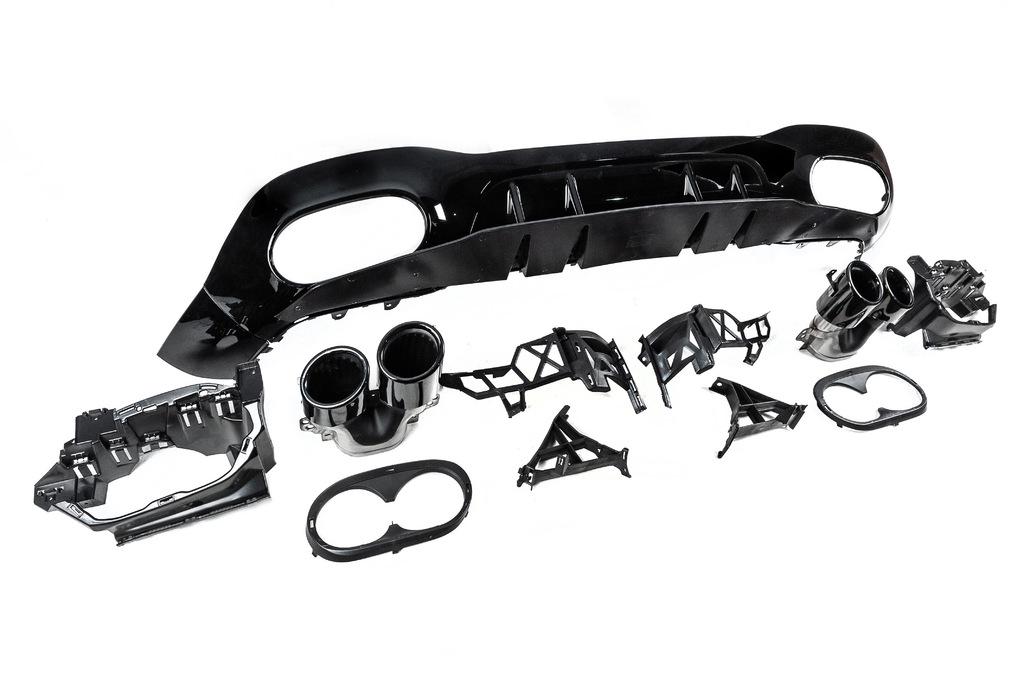 Диффузор задний с насадками Cixtai для Mercedes A-сlass W177 2018- гг. abs-пластик Черный (129213)