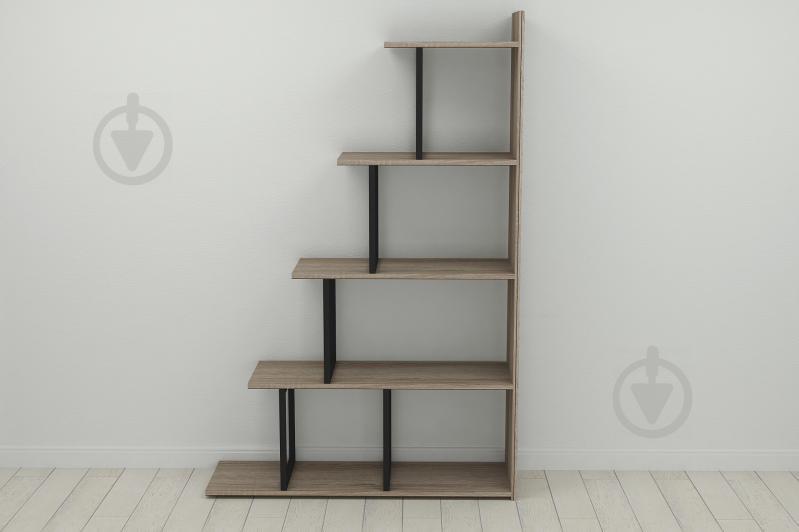 Этажерка Ferrum-decor Стелла 1600x1020x300 Черный металл ДСП Дуб Сонома Трюфель (STEL005)