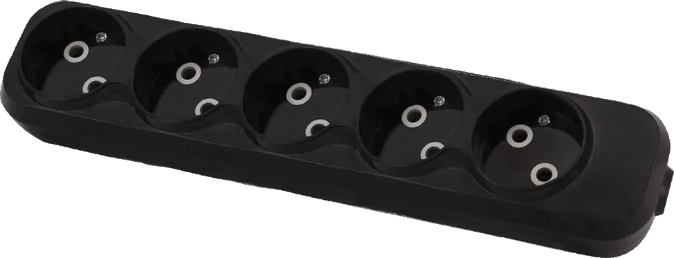 Колодка Lumano MODERN 5 гнезд б/з Black