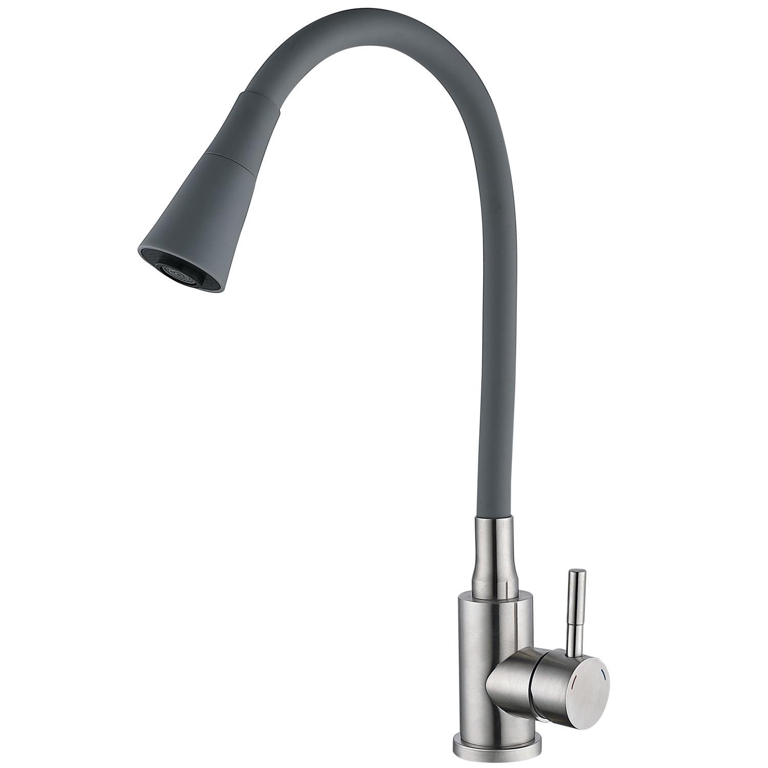 Смеситель для кухни Lidz Aria LDARI015F31GNK31871 с гибким изливом Серый (234756)