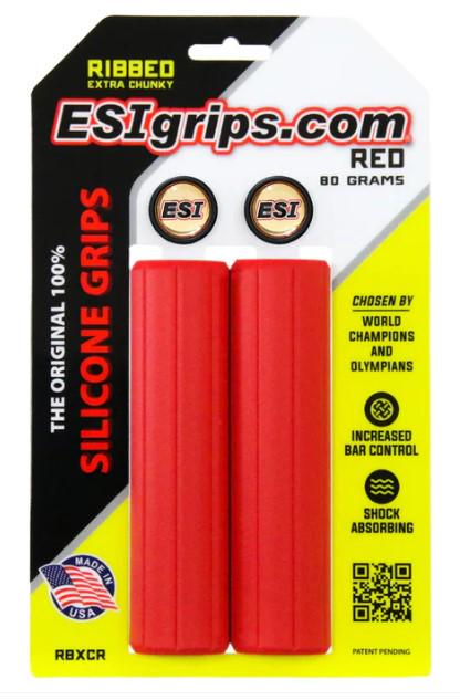 Грипсы ESI Ribbed Extra Chunky Red Silicone Bicycle Grips (RBXCR)