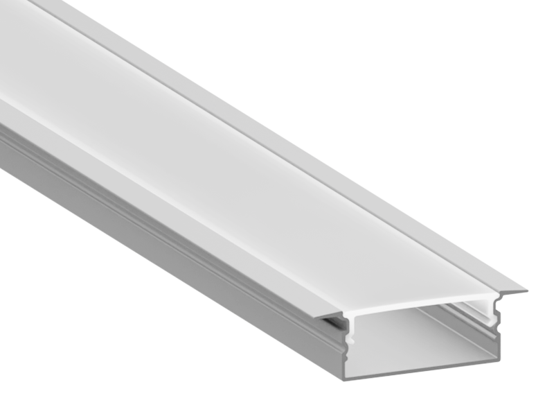 Профиль алюминиевый анодированный LEDUA АЛ-16 + рассеиватель для LED ленты врезной 2 м (3911)