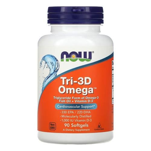 Омега-3 NOW Tri-3D Omega 90 Softgels (NOW-01686)
