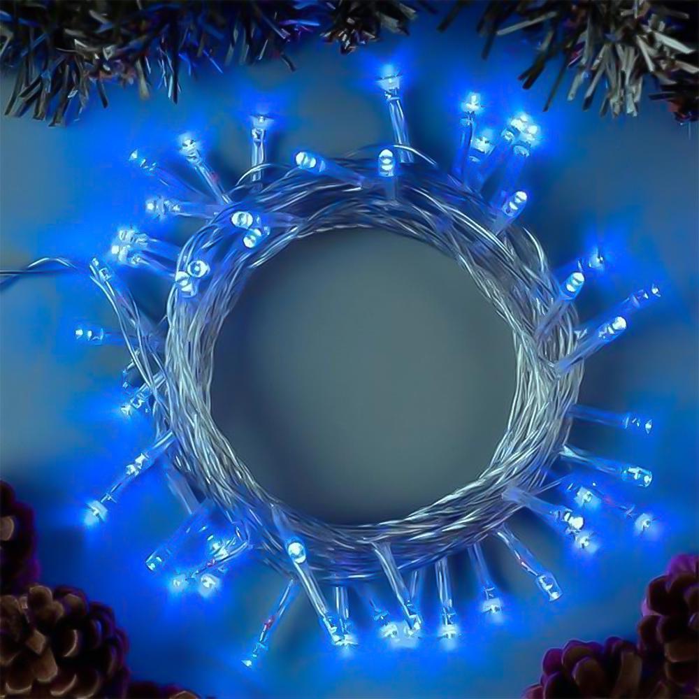 Гирлянда светодиодная Нить 100 LED 6 м Синий (01-0055)