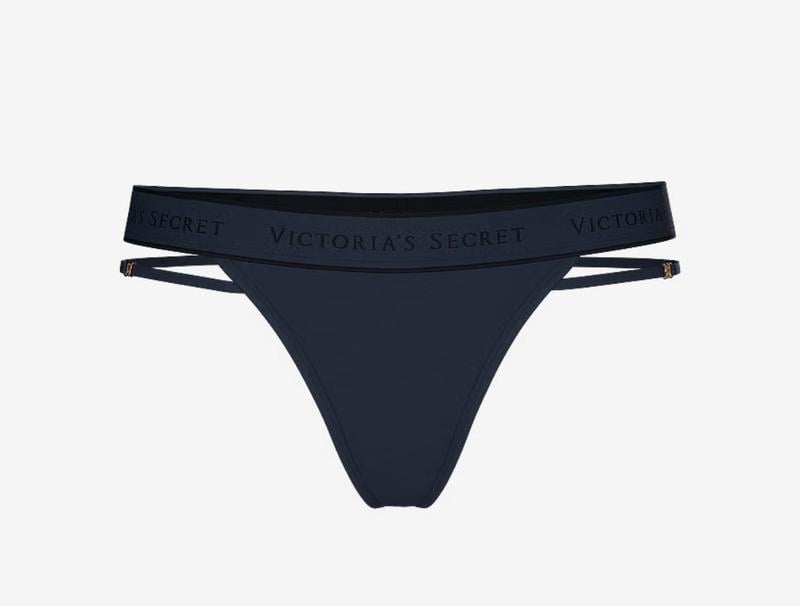 Трусики-стрінги жіночі з бретелями та логотипом Victoria's Secret S Темно-синій (2766673550) - фото 3 Трусики-стрінги жіночі з бретелями та логотипом Victoria's Secret S Темно-синій (2766673550) - фото 3