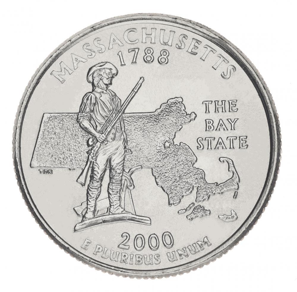 Коллекционная монета США 25 центов 2000 P Штаты и территории - Массачусетс UNC (KM#305) Коллекционная монета США 25 центов 2000 P Штаты и территории - Массачусетс UNC (KM#305)