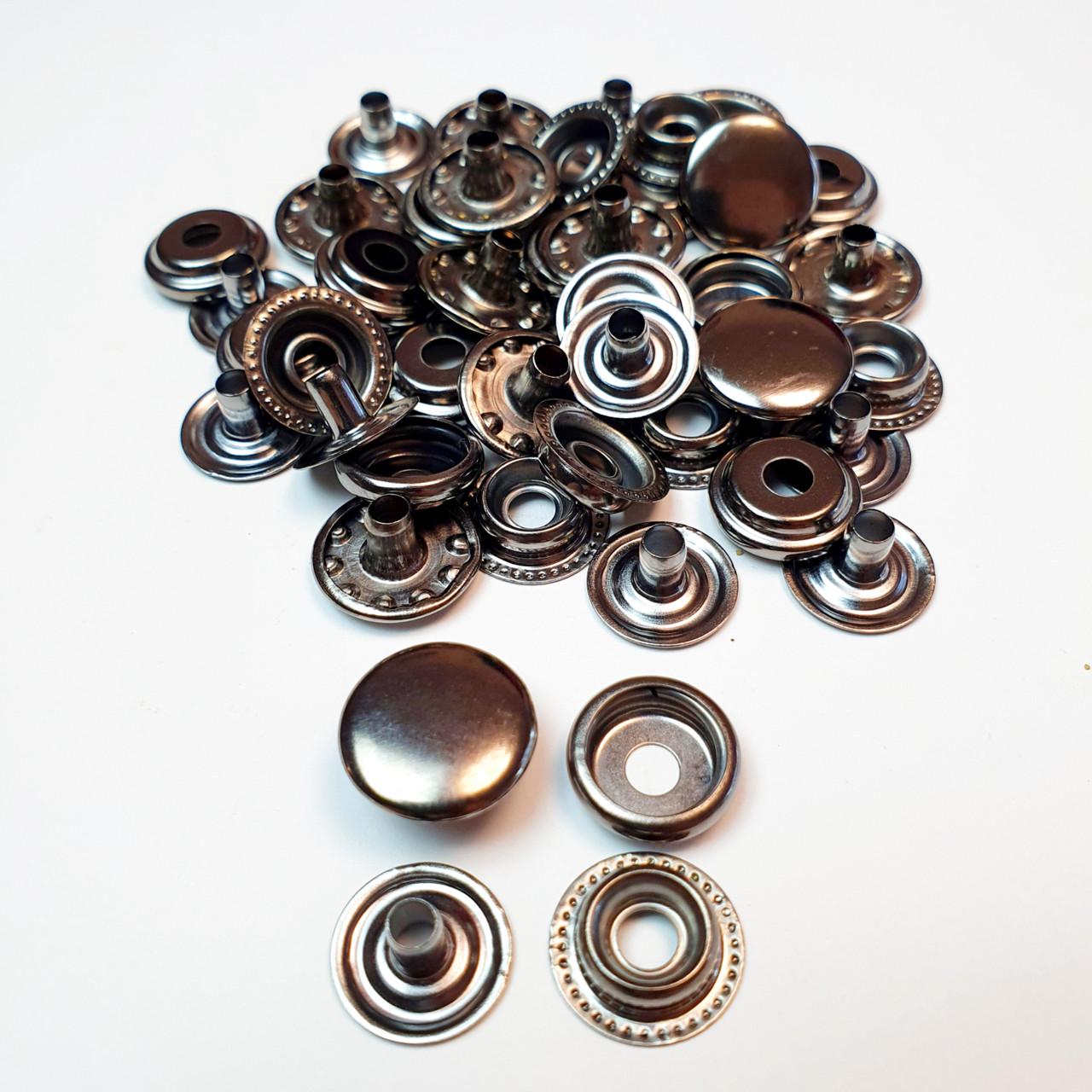 Кнопка металева кільцева STRONG Dash Каппа 15 мм 720 шт. Чорний Нікель