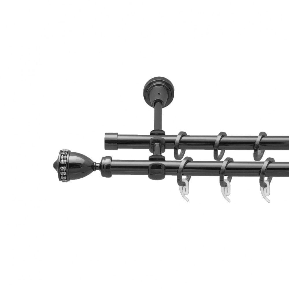 Карниз Orvit Этерния двухрядный гладкий 300 см Оникс (4714269)