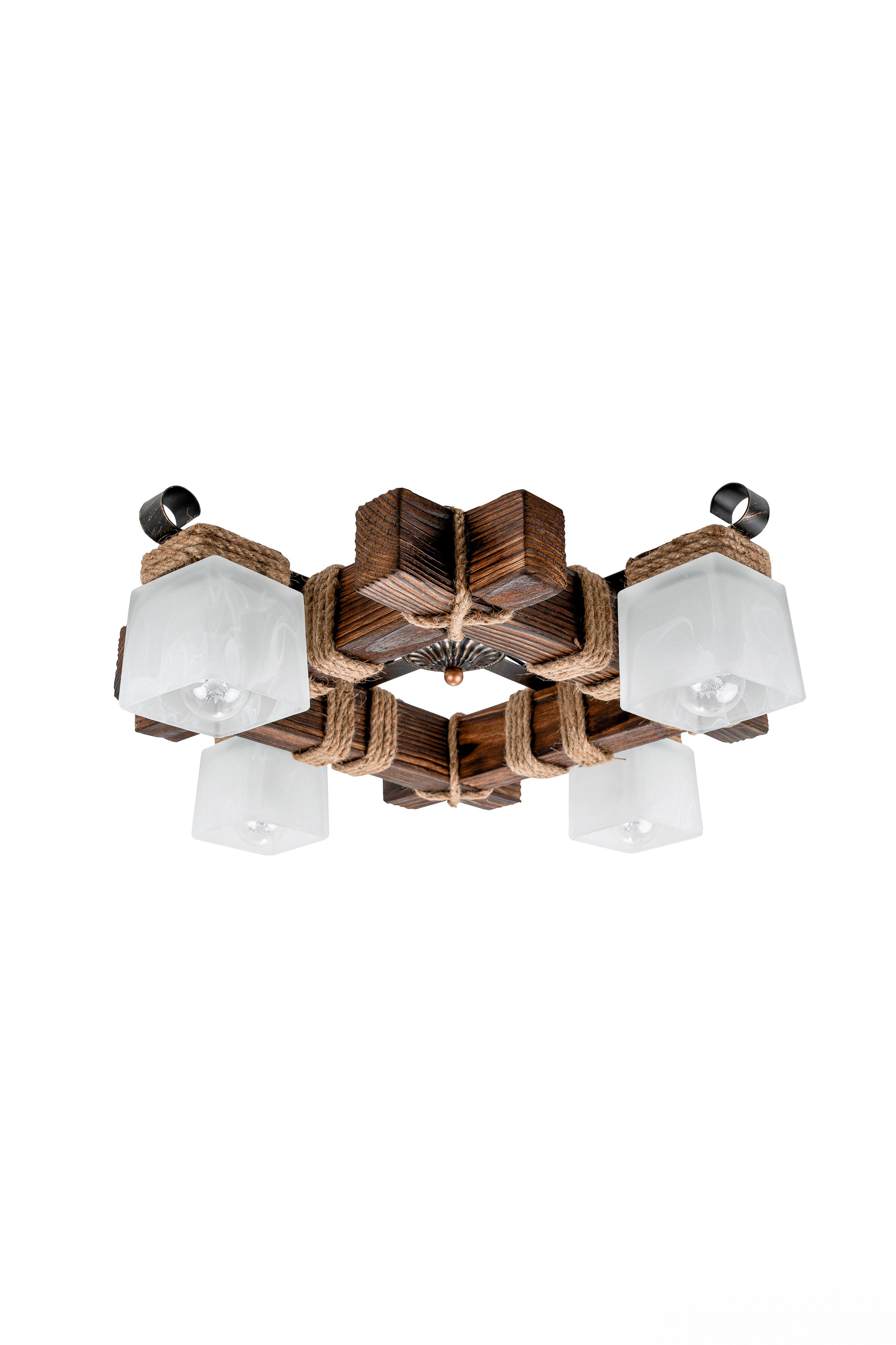 Люстра деревянная Sirius темный обжиг на 4 плафона (S7030/4)