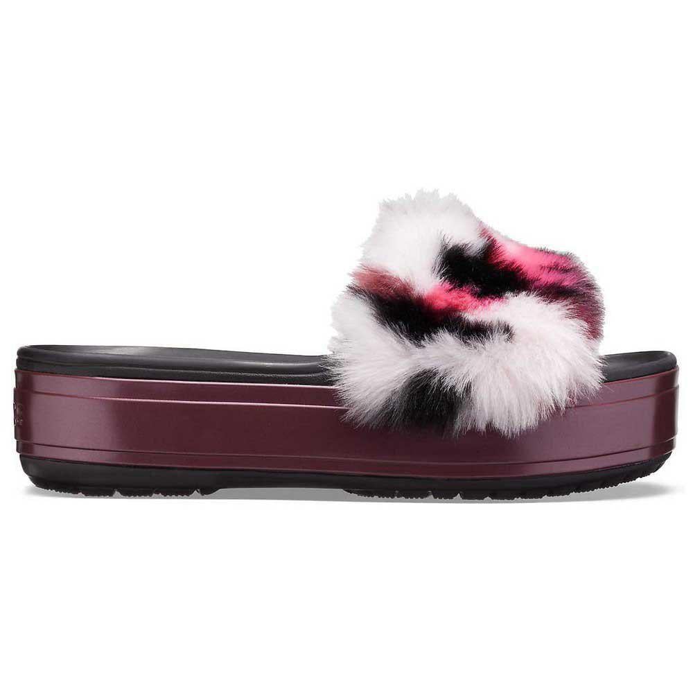 Шлепанцы Crocs Crocband Platform Slide So Luxe M6W8 р. 38/24,5 см Black/Burgundy (17612289)