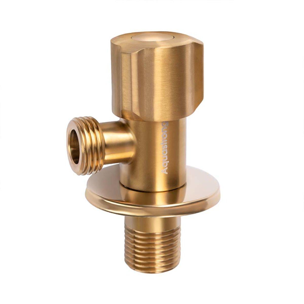 Угловой кран Aquastrong D5 1/2x1/2" ЗЗ нержавеющая сталь Бронзовый (PUD-D518)