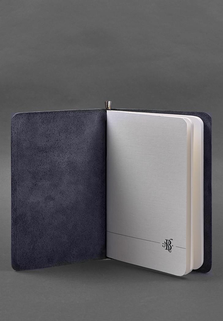 Блокнот кожаный Софт-бук 8.0 Краст на резинке Синий (A-028072) - фото 4 Блокнот кожаный Софт-бук 8.0 Краст на резинке Синий (A-028072) - фото 4