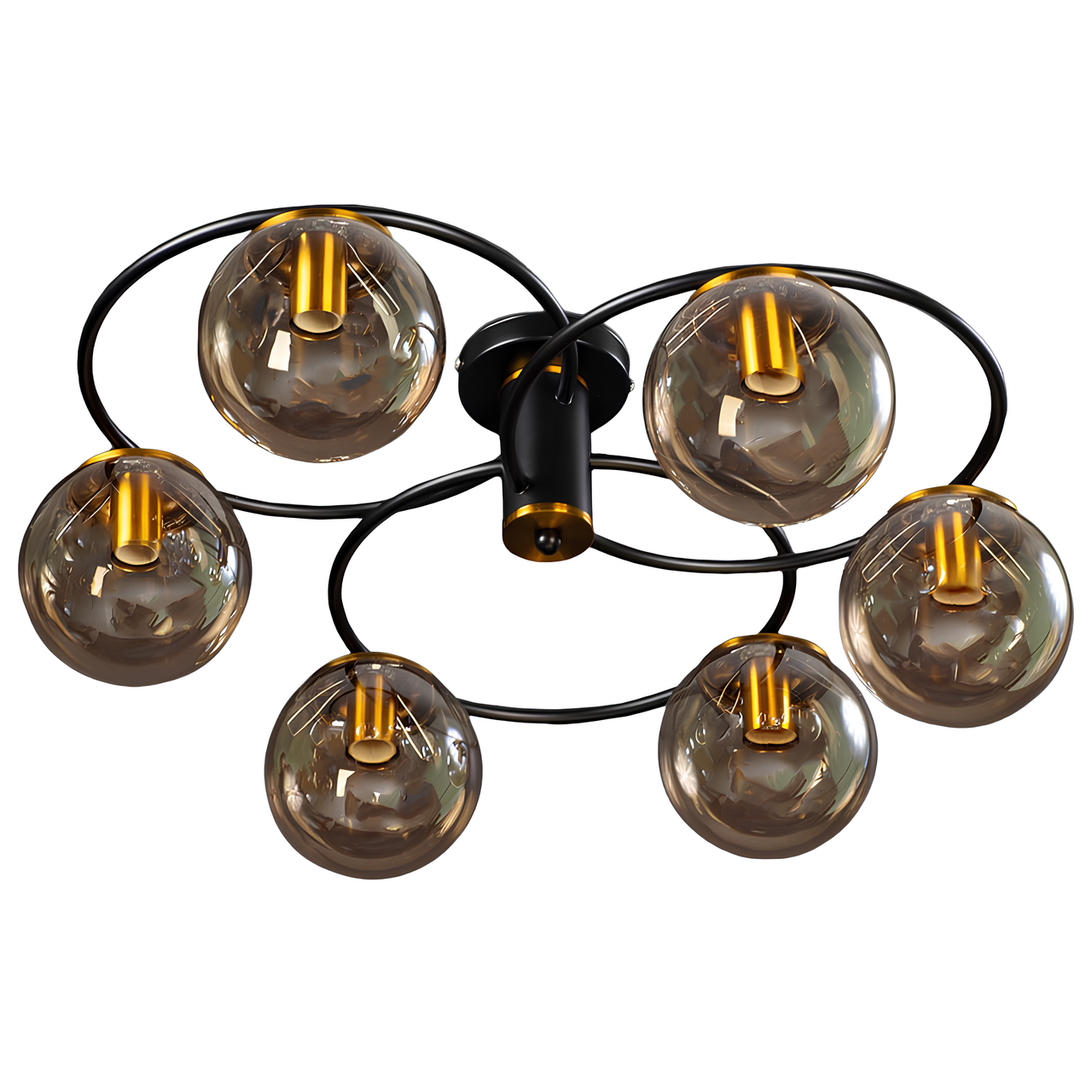 Люстра на шесть плафонов под лампу Е14 Бронзовый (SN-2021-6 BK+DGD)