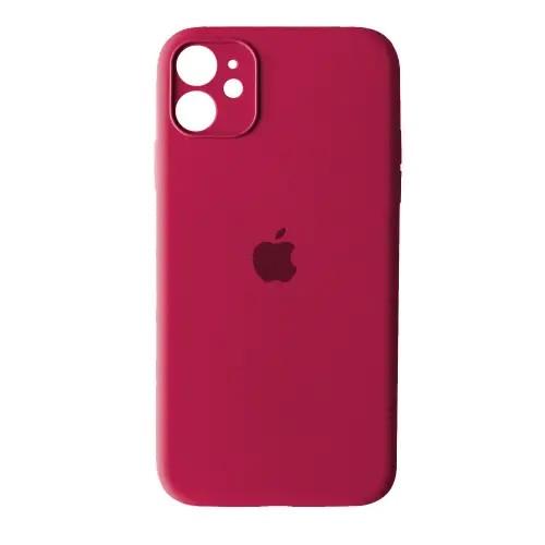 Силиконовый Чехол Накладка Закрытая Камера Silicone Case Full Camera Для iPhone 12 Rose-Red Силиконовый Чехол Накладка Закрытая Камера Silicone Case Full Camera Для iPhone 12 Rose-Red
