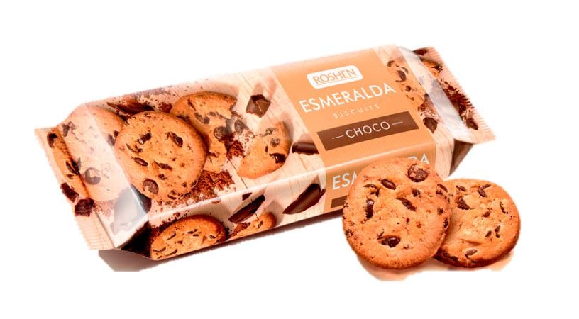 Печиво Roshen Esmeralda з шматочками шоколаду 150 г (618253) Печиво Roshen Esmeralda з шматочками шоколаду 150 г (618253)