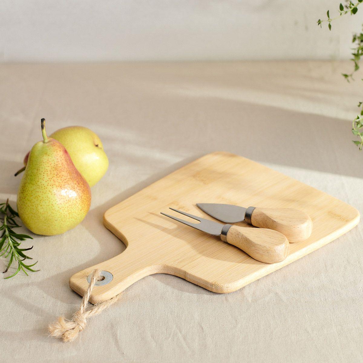 Доска разделочная с ножами для сыра Homla BAMBOU 26x19 см Дерево (200155) - фото 6