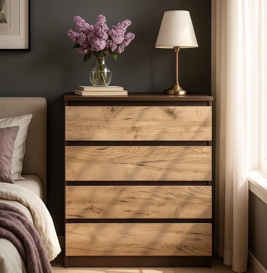 Комод Мастер Форм Брайт телескопические направляющие 900х376х950 мм Венге магия/Дуб крафт серый